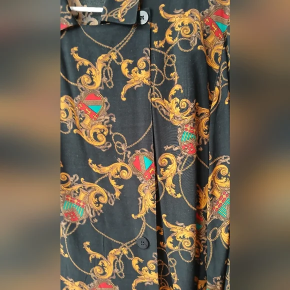 Vintage Jones New York Baroque Shirt Women 10 Old Money Dark Academia Equestrian - Picture 2 of 8
